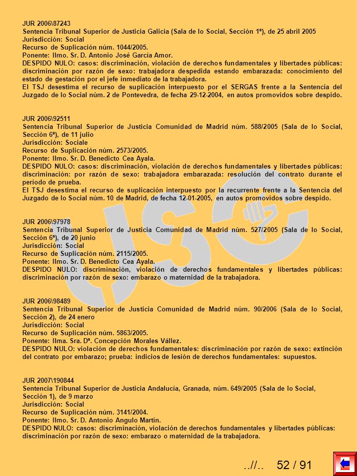 JUR 2006\87243 Sentencia Tribunal Superior de Justicia Galicia (Sala de lo Social, Sección 1ª), de 25 abril