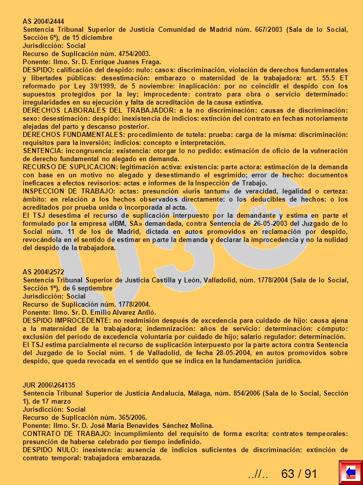 AS 2004\2444 Sentencia Tribunal Superior de Justicia Comunidad de Madrid núm. 667/2003 (Sala de lo Social, Sección 6ª), de 15 diciembre.