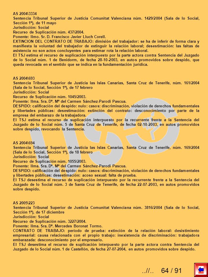 AS 2004\3334 Sentencia Tribunal Superior de Justicia Comunitat Valenciana núm. 1429/2004 (Sala de lo Social, Sección 1ª), de 11 mayo.