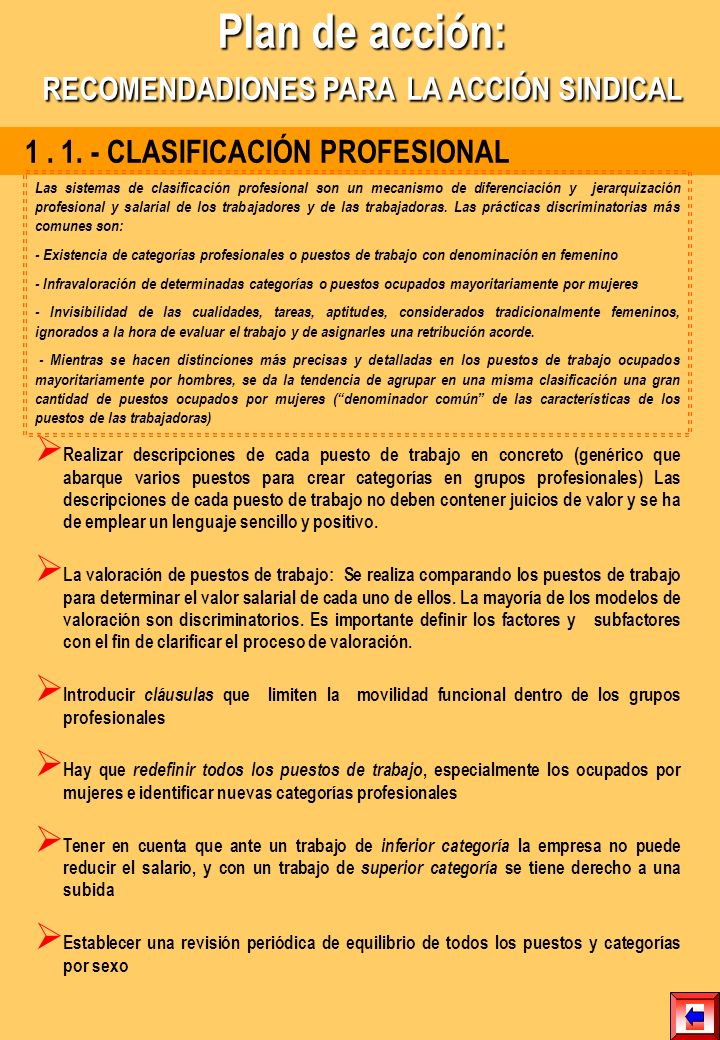 RECOMENDADIONES PARA LA ACCIÓN SINDICAL