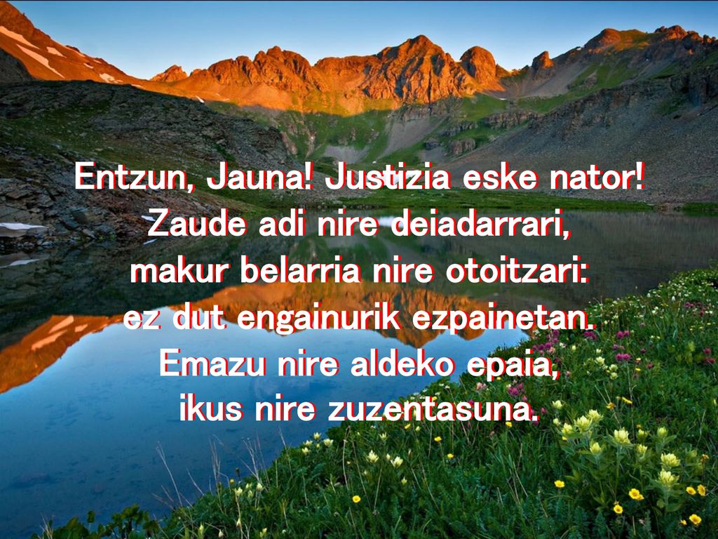 Entzun, Jauna! Justizia eske nator! Zaude adi nire deiadarrari,