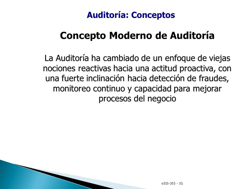 Concepto Moderno de Auditoría