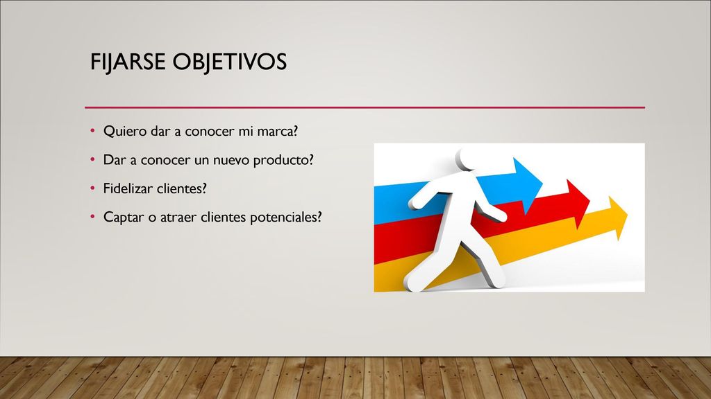 FIJARSE OBJETIVOS Quiero dar a conocer mi marca