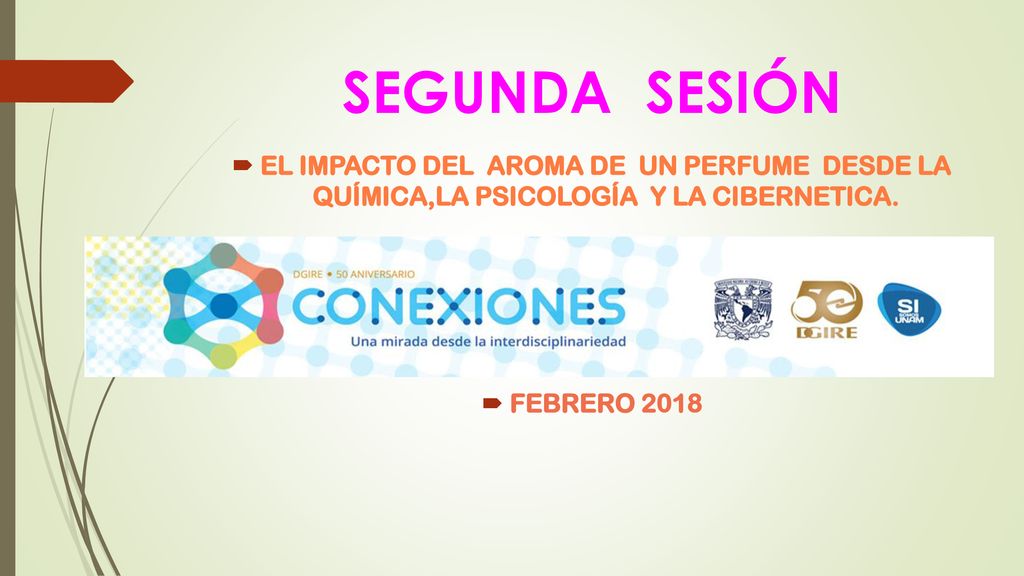 SEGUNDA SESIÓN EL IMPACTO DEL AROMA DE UN PERFUME DESDE LA QUÍMICA,LA PSICOLOGÍA Y LA CIBERNETICA.