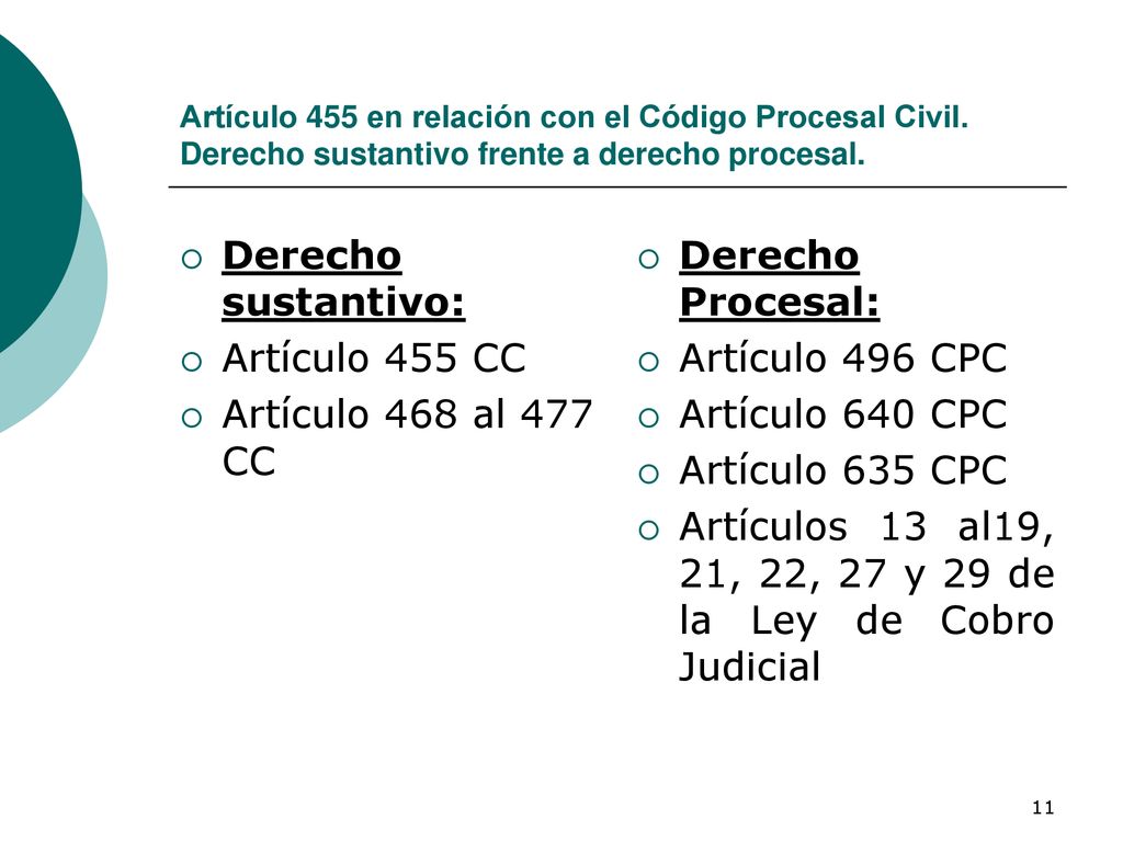 Artículos 13 al19, 21, 22, 27 y 29 de la Ley de Cobro Judicial
