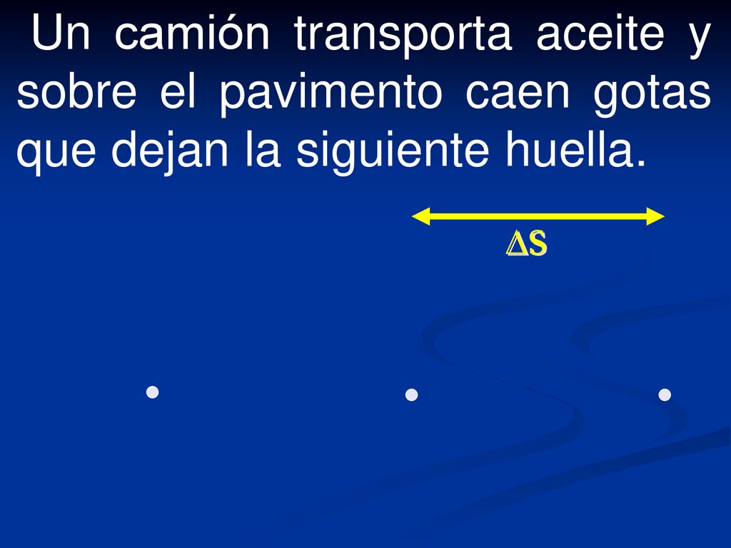 Un camión transporta aceite y sobre el pavimento caen gotas que dejan la siguiente huella.