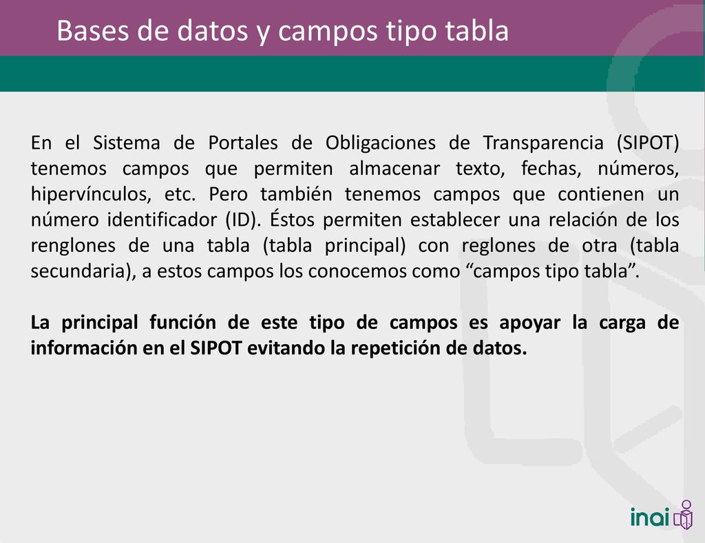 Bases de datos y campos tipo tabla