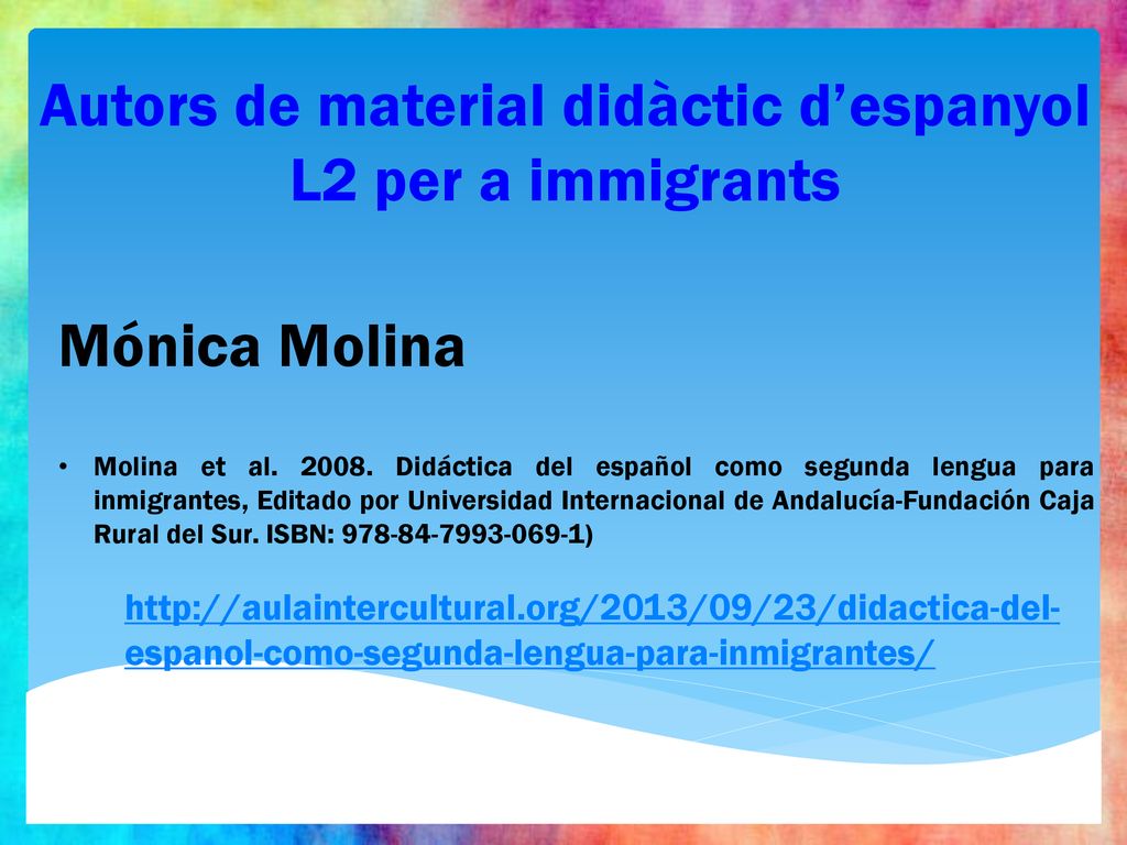Autors de material didàctic d’espanyol L2 per a immigrants