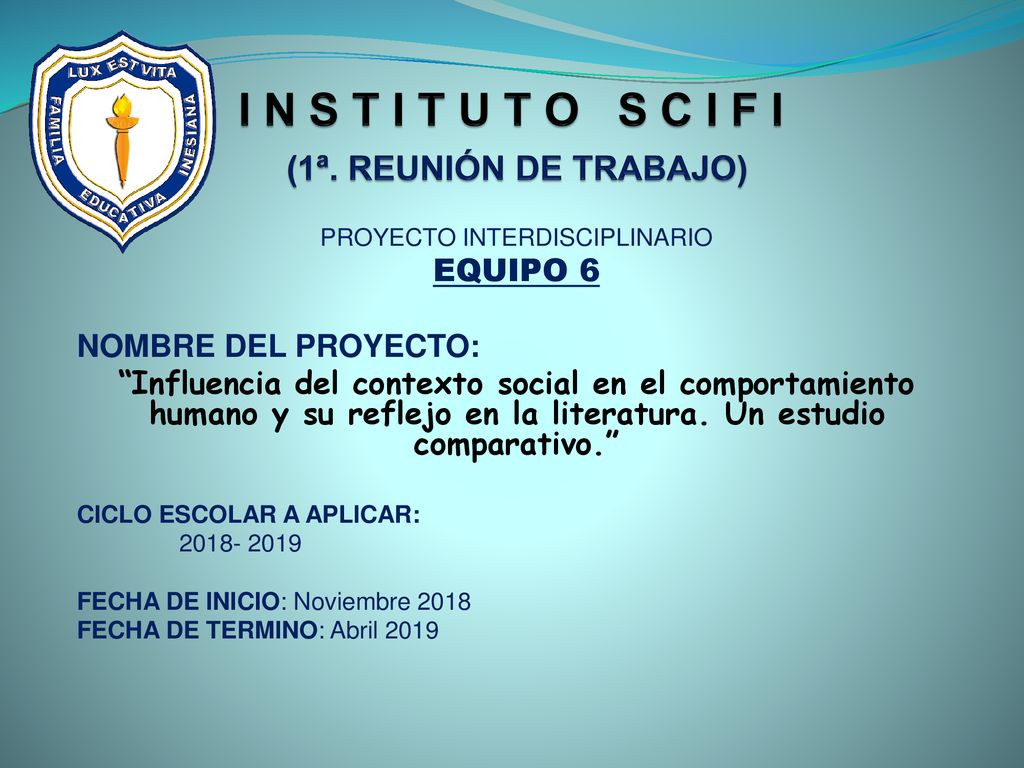 I N S T I T U T O S C I F I (1ª. REUNIÓN DE TRABAJO)