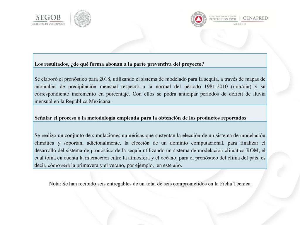 Los resultados, ¿de qué forma abonan a la parte preventiva del proyecto