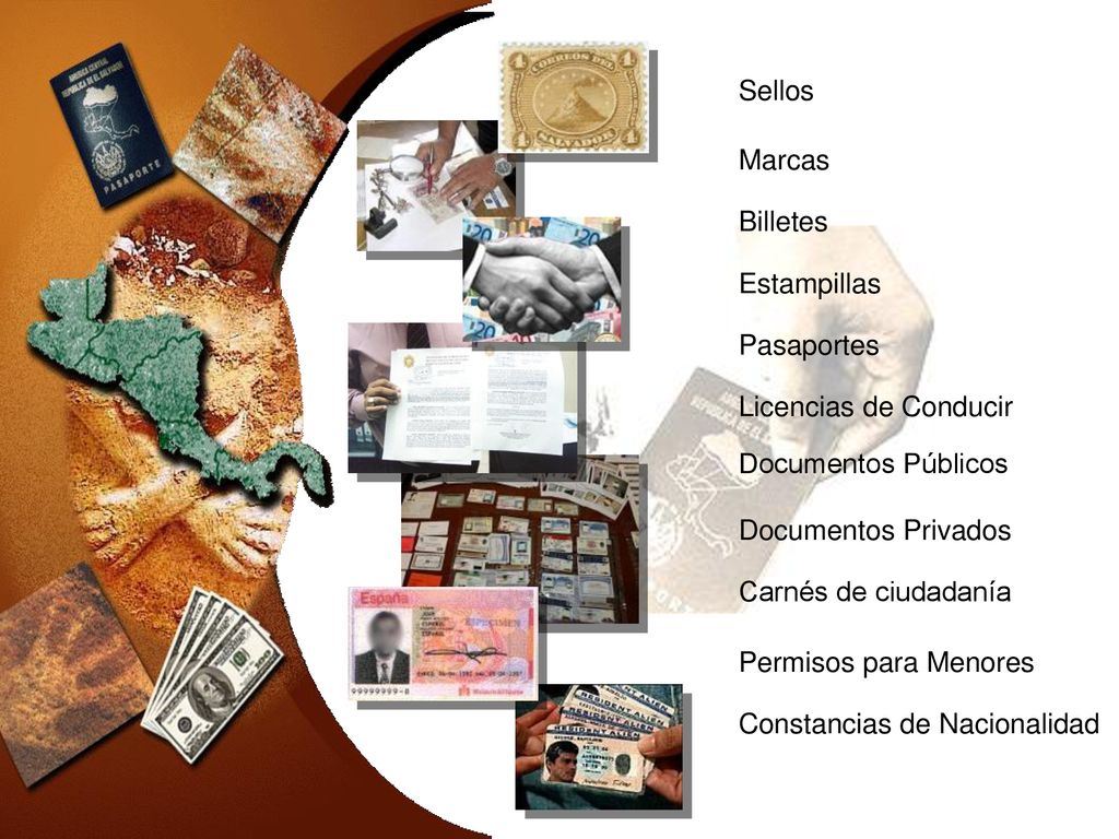 Sellos Marcas. Billetes. Estampillas. Pasaportes. Licencias de Conducir. Documentos Públicos. Documentos Privados.