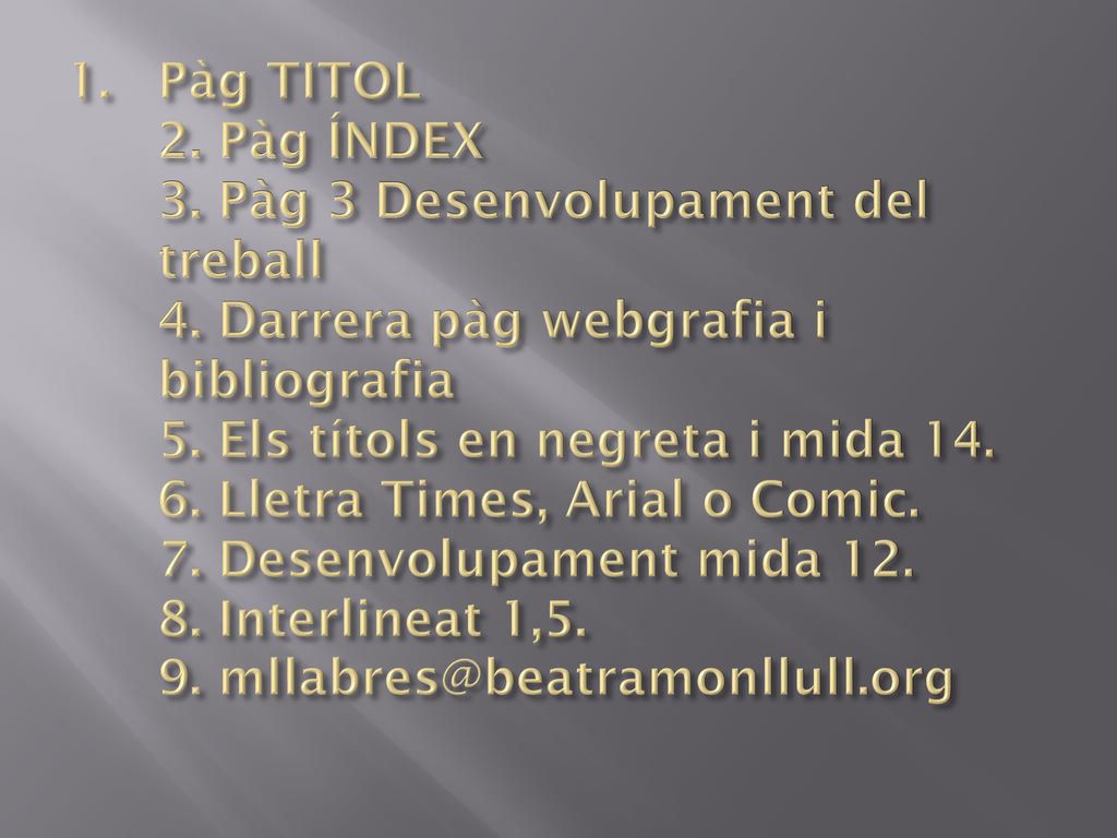 Pàg TITOL 2. Pàg ÍNDEX 3. Pàg 3 Desenvolupament del treball 4