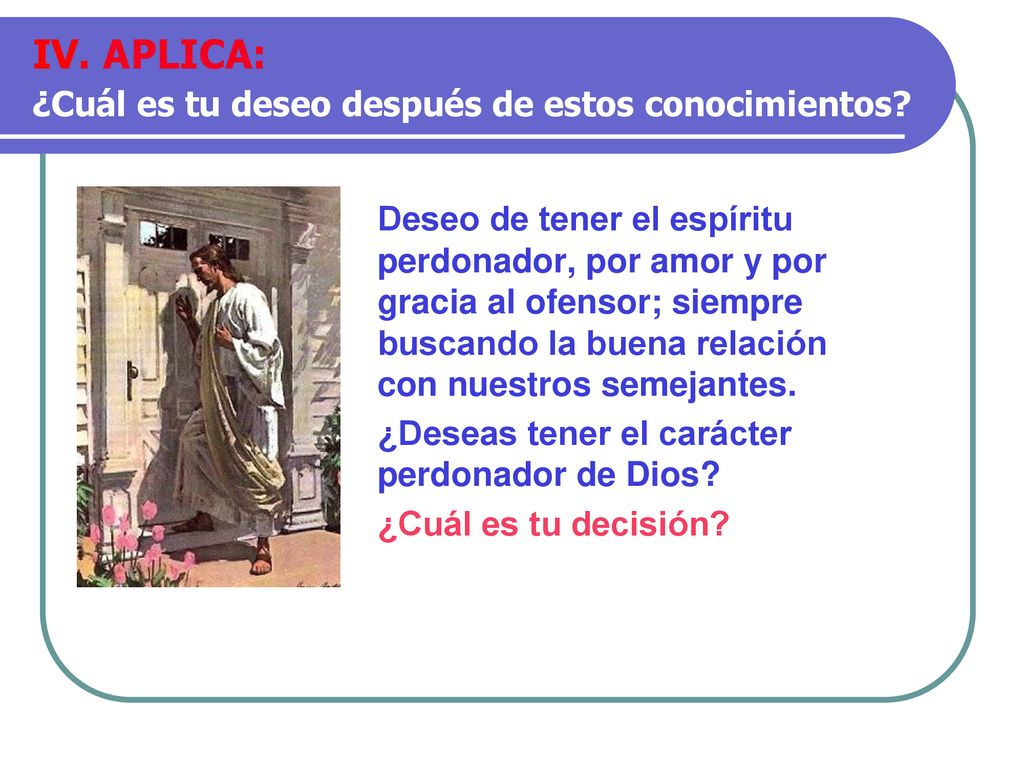 IV. APLICA: ¿Cuál es tu deseo después de estos conocimientos