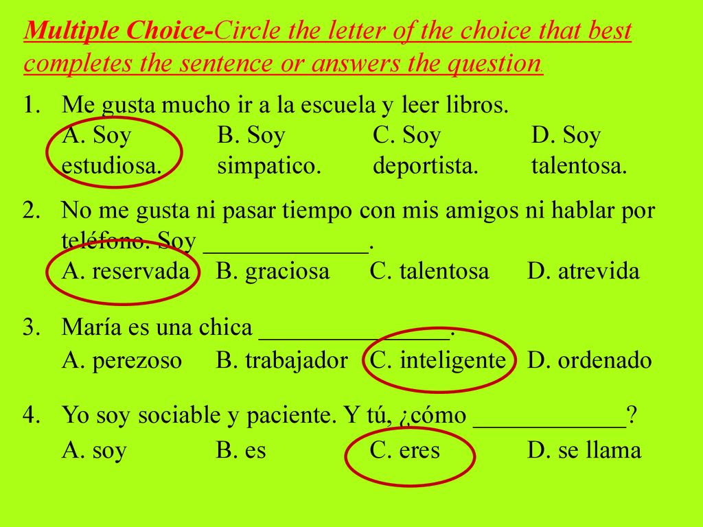 Multiple Choice-Circle the letter of the choice that best completes the sentence or answers the question.