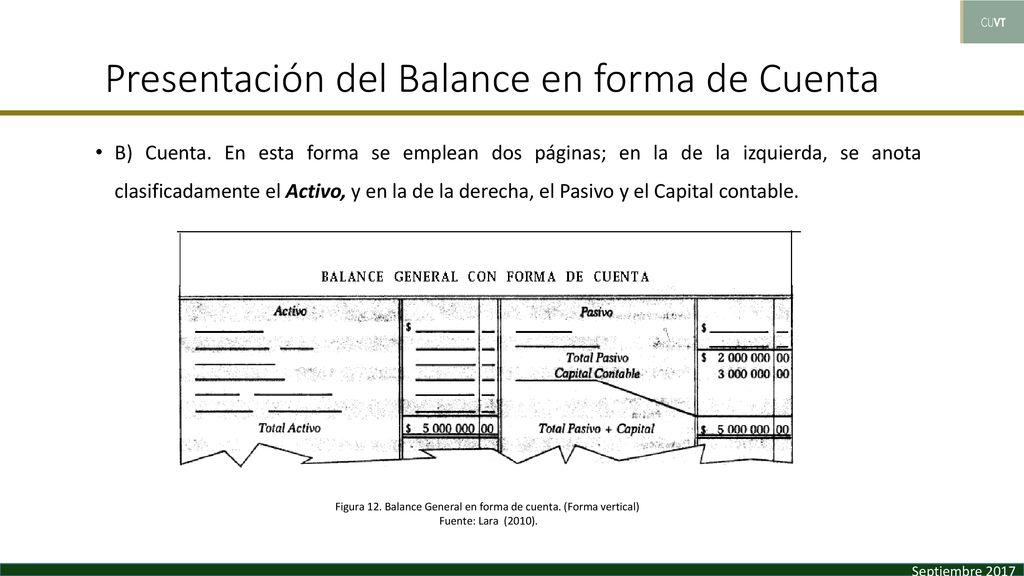 Figura 12. Balance General en forma de cuenta. (Forma vertical)