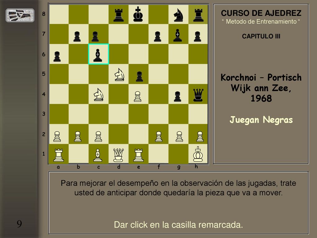 9 Korchnoi – Portisch Wijk ann Zee, 1968 Juegan Negras