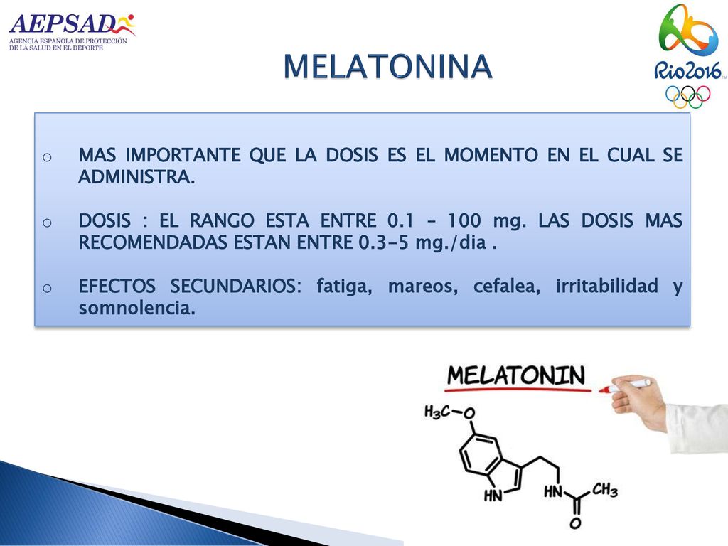 MELATONINA MAS IMPORTANTE QUE LA DOSIS ES EL MOMENTO EN EL CUAL SE ADMINISTRA.