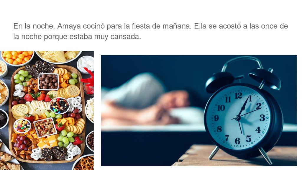 En la noche, Amaya cocinó para la fiesta de mañana
