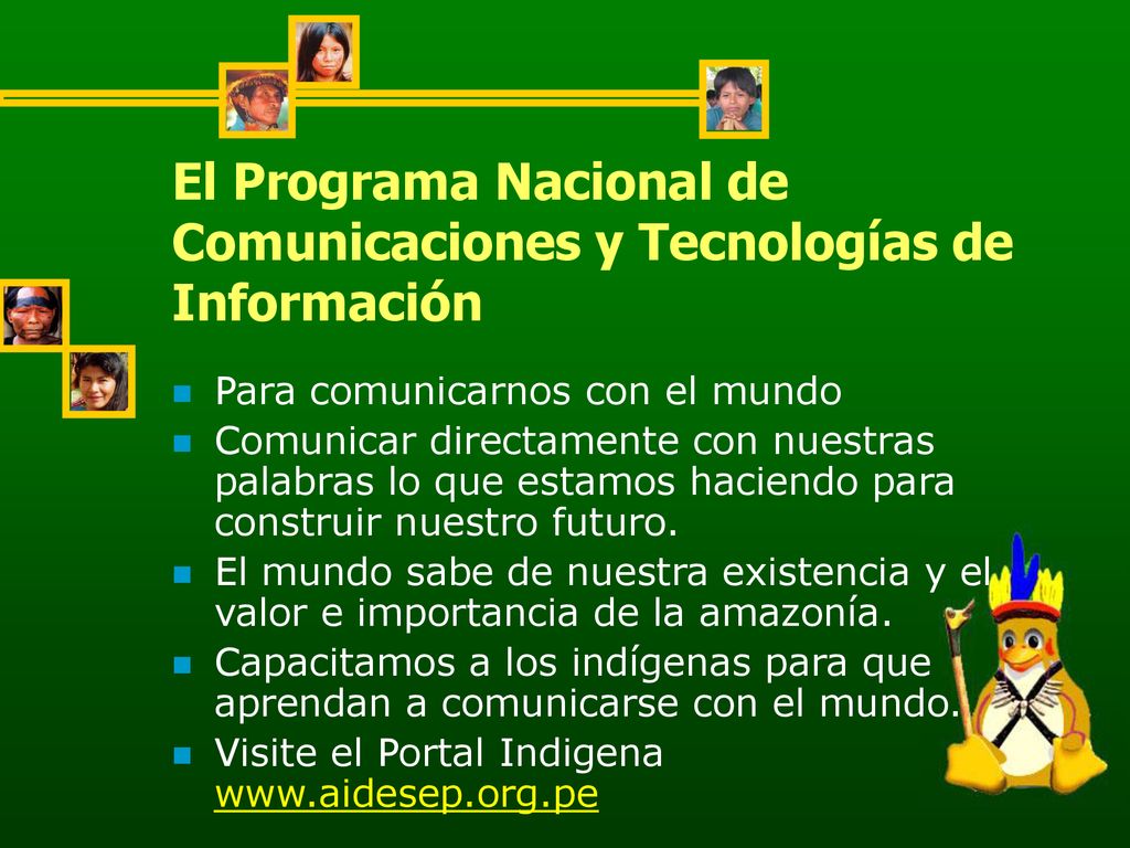 El Programa Nacional de Comunicaciones y Tecnologías de Información