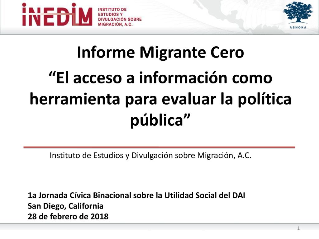 Informe Migrante Cero El acceso a información como herramienta para evaluar la política pública