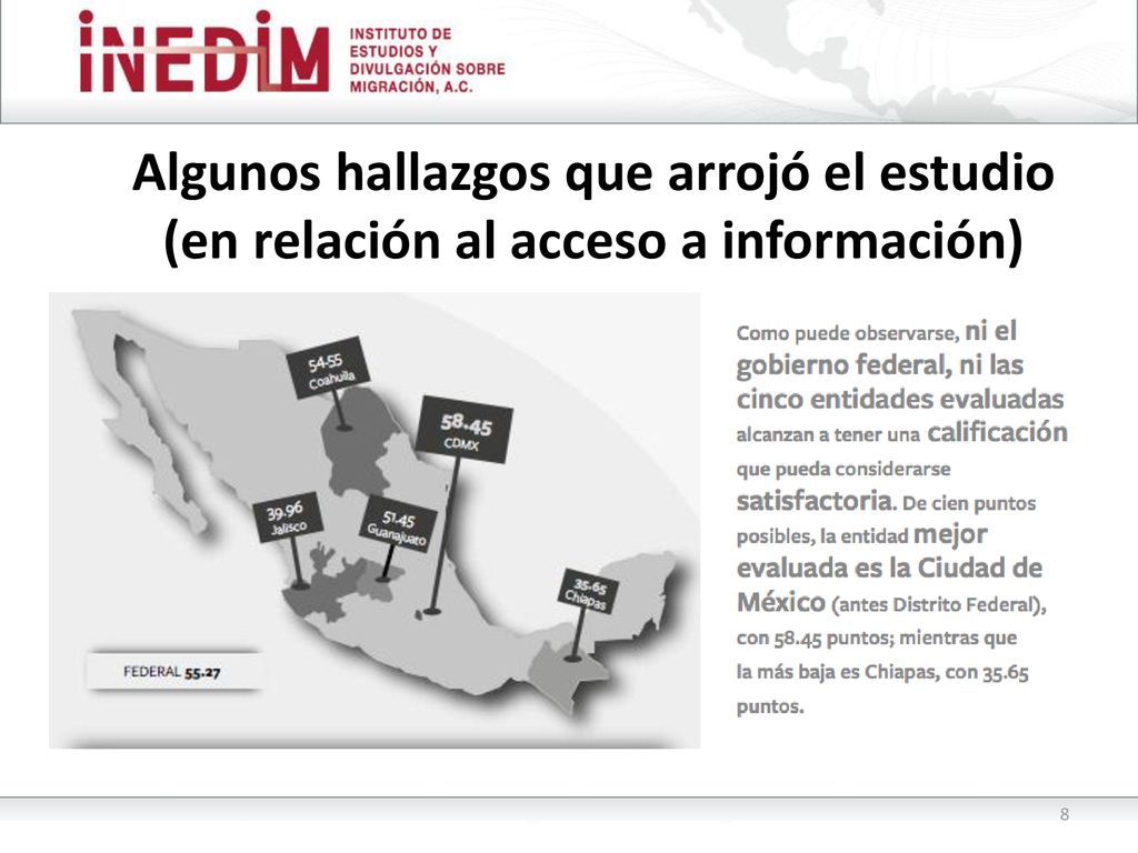 Algunos hallazgos que arrojó el estudio (en relación al acceso a información)
