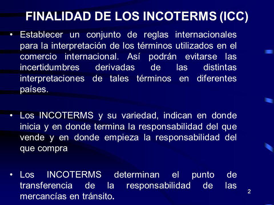 FINALIDAD DE LOS INCOTERMS (ICC)
