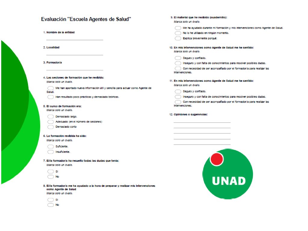 Ficha evaluación de la formación de los Agentes de Salud (todas las sesiones)