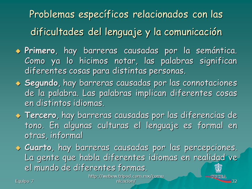 Problemas específicos relacionados con las dificultades del lenguaje y la comunicación