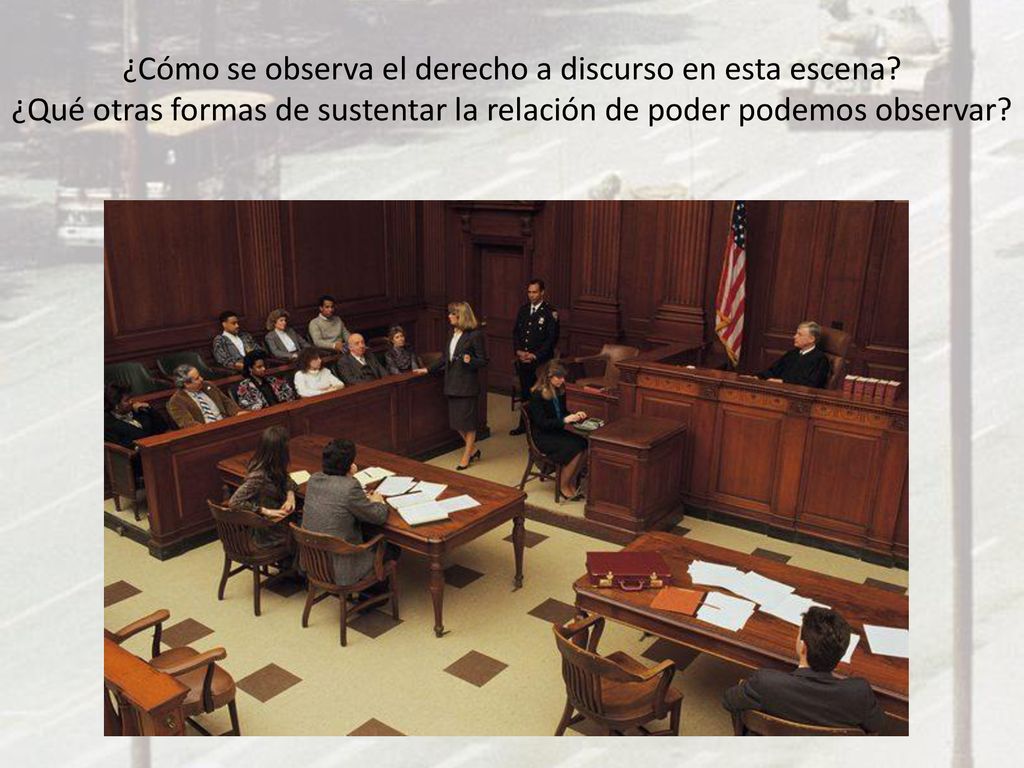 ¿Cómo se observa el derecho a discurso en esta escena