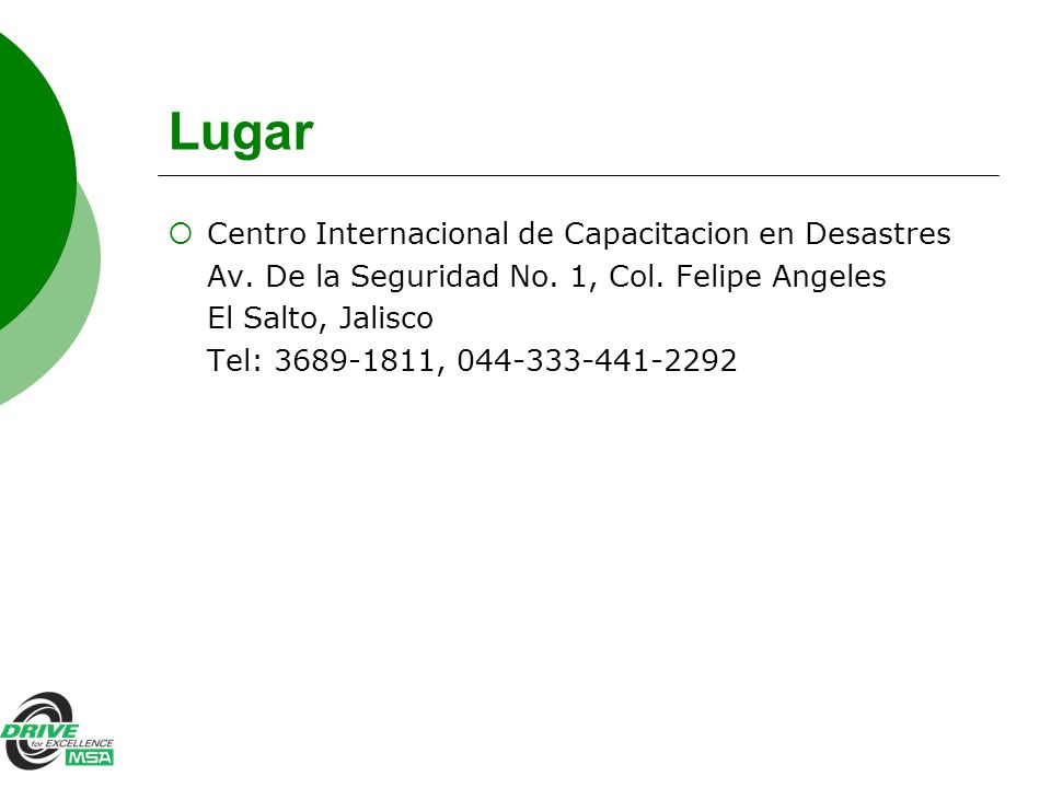 Lugar Centro Internacional de Capacitacion en Desastres