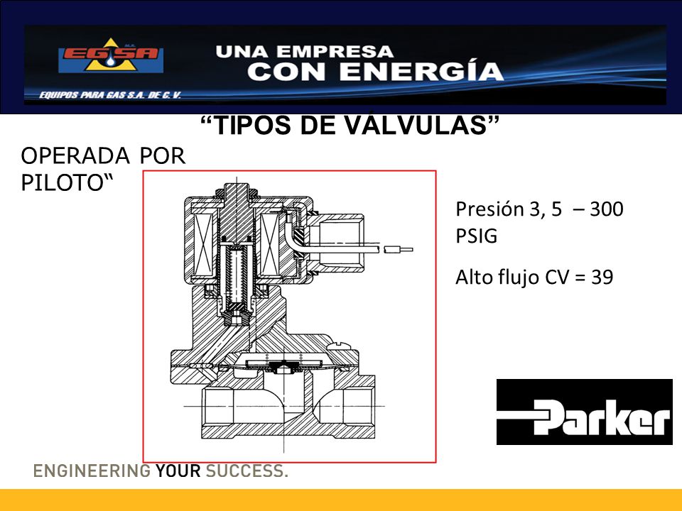 TIPOS DE VÁLVULAS OPERADA POR PILOTO Presión 3, 5 – 300 PSIG