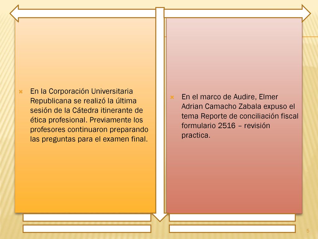 En la Corporación Universitaria Republicana se realizó la última sesión de la Cátedra itinerante de ética profesional. Previamente los profesores continuaron preparando las preguntas para el examen final.