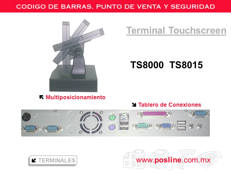 Terminal Touchscreen TS8000 TS8015  Multiposicionamiento