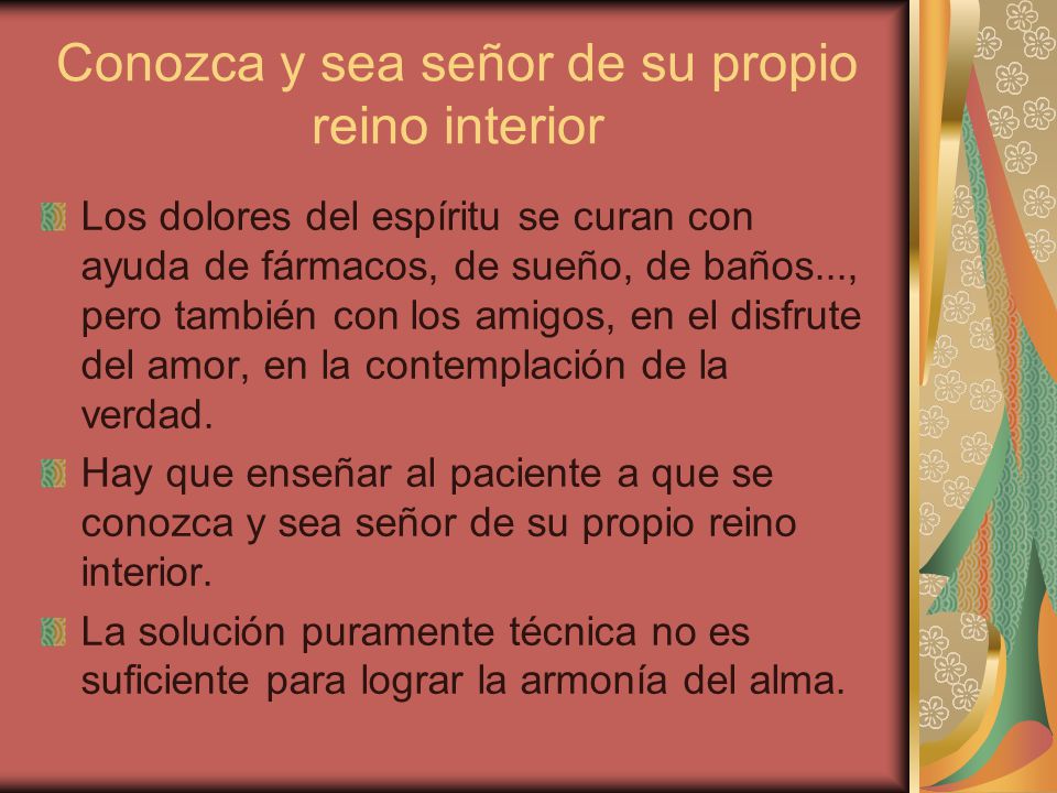 Conozca y sea señor de su propio reino interior