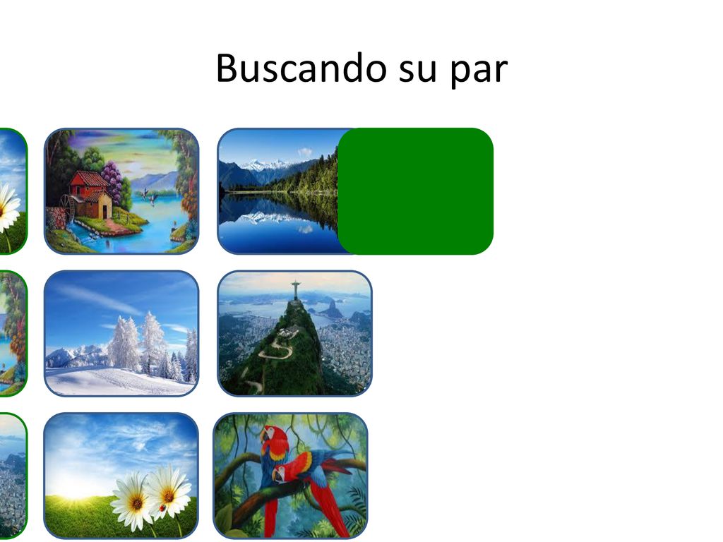 Buscando su par Seleccionar la forma de color verde.