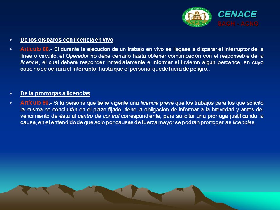 CENACE SACH - ACNO De los disparos con licencia en vivo