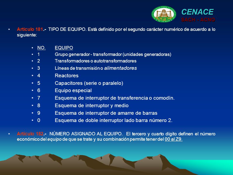 CENACE SACH - ACNO 4 Reactores 5 Capacitores (serie o paralelo)