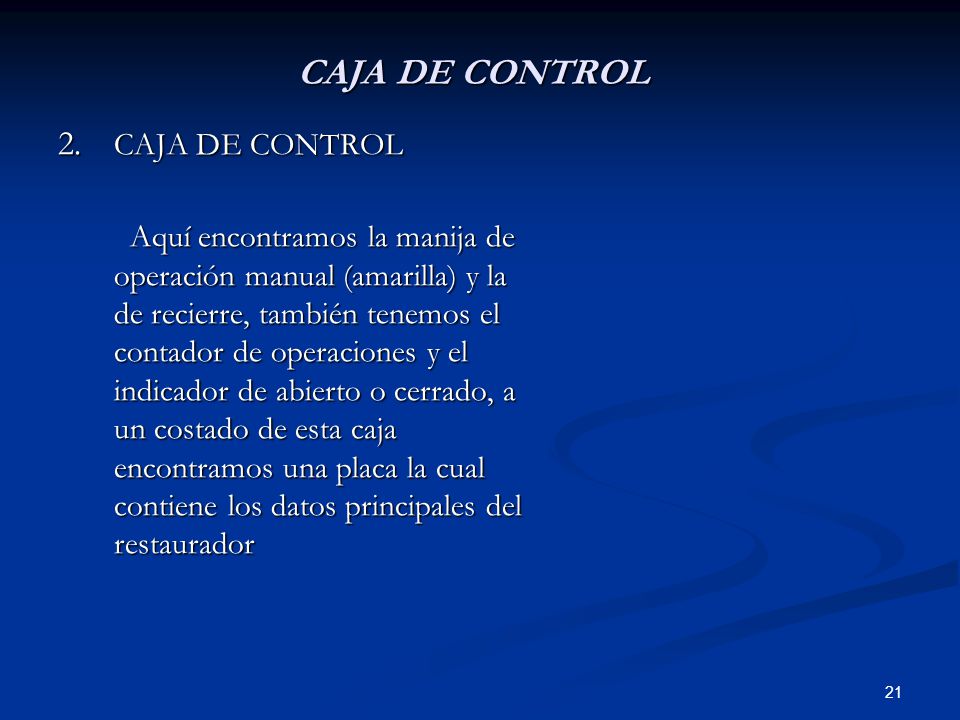 CAJA DE CONTROL CAJA DE CONTROL