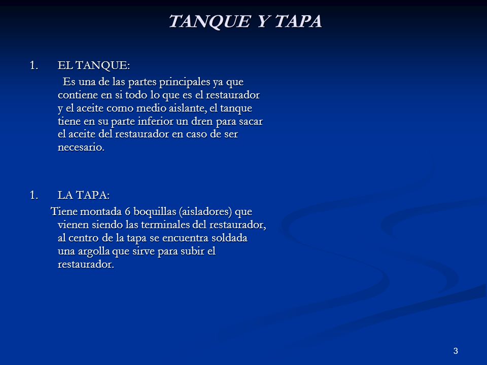 TANQUE Y TAPA EL TANQUE: