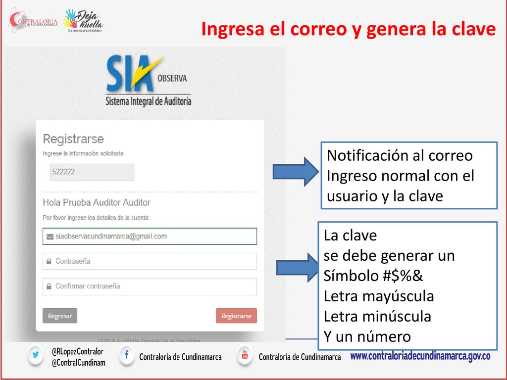 Ingresa el correo y genera la clave