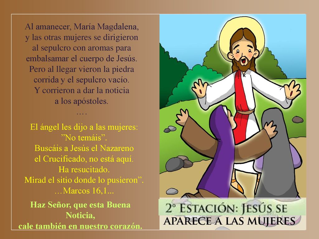 Haz Señor, que esta Buena Noticia, cale también en nuestro corazón.