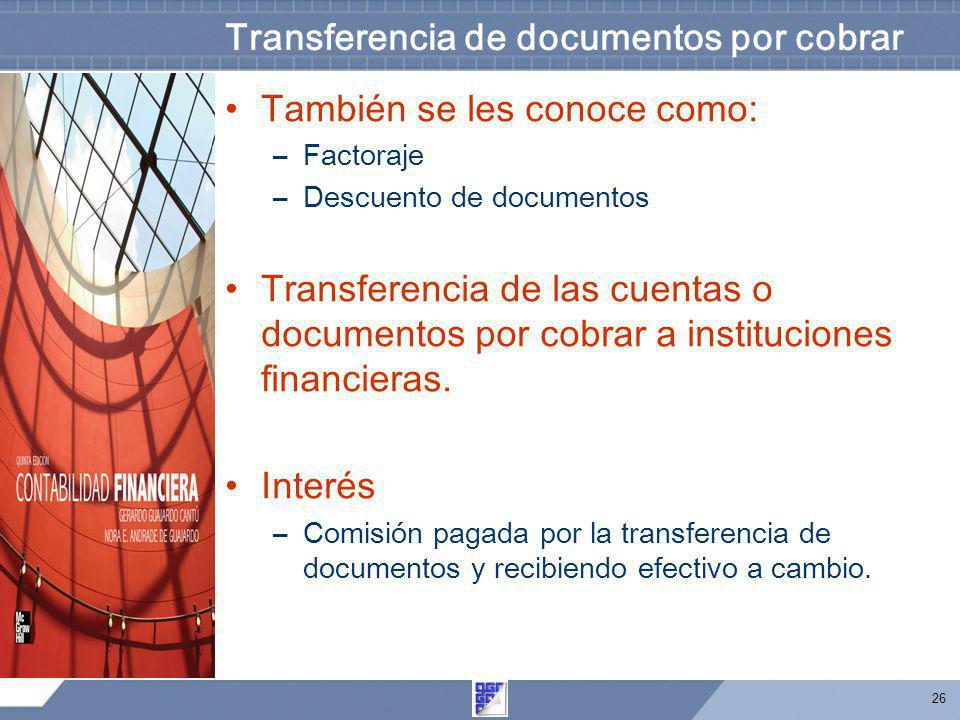 Transferencia de documentos por cobrar