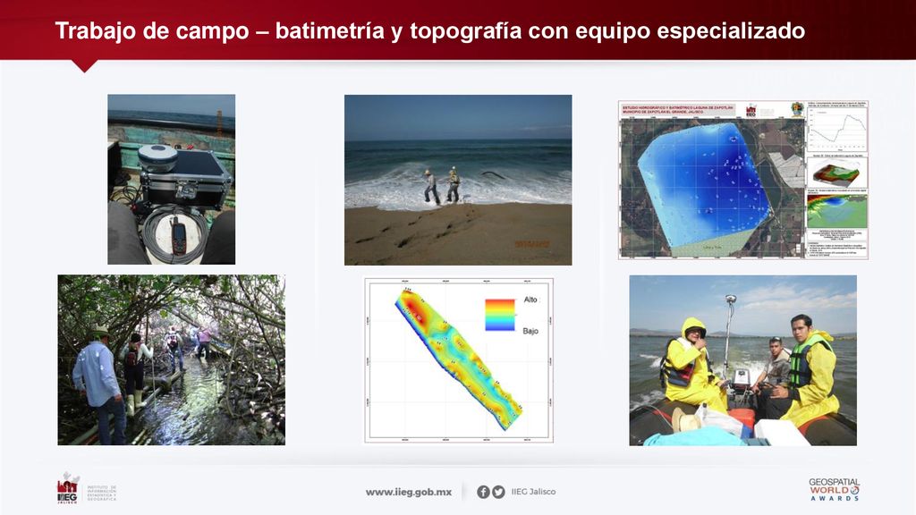 Trabajo de campo – batimetría y topografía con equipo especializado