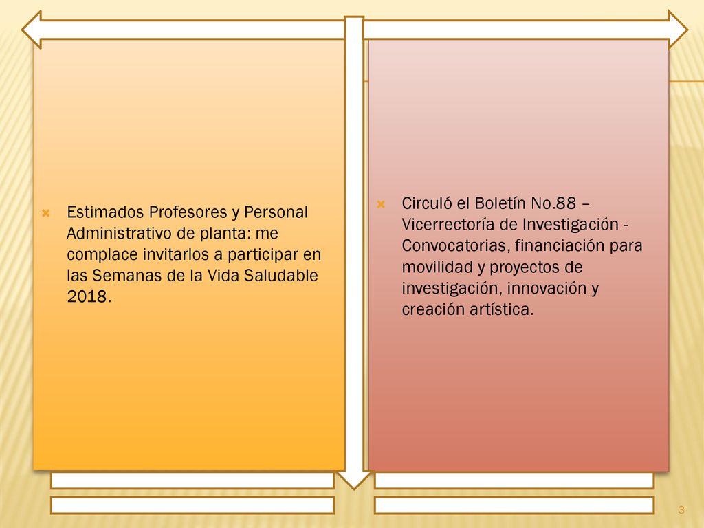 Estimados Profesores y Personal Administrativo de planta: me complace invitarlos a participar en las Semanas de la Vida Saludable 2018.