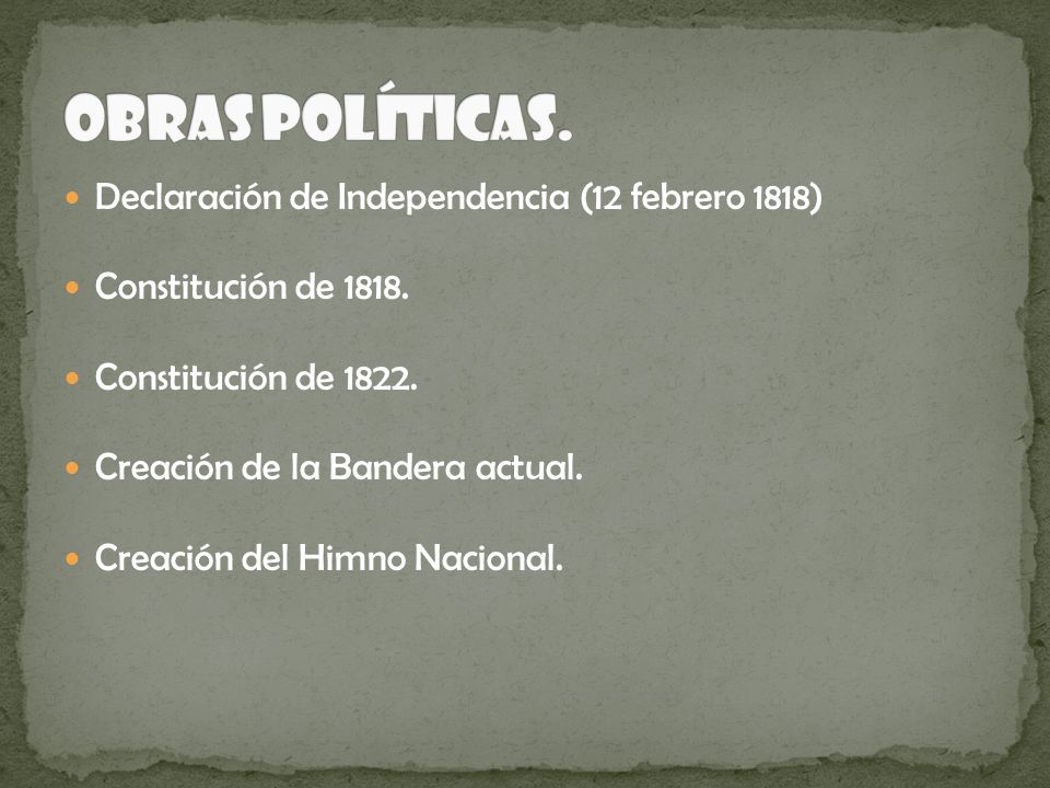 Obras Políticas. Declaración de Independencia (12 febrero 1818)