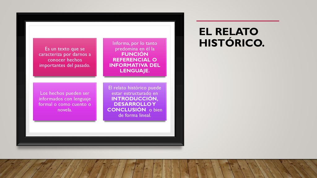 El relato histórico. Es un texto que se caracteriza por darnos a conocer hechos importantes del pasado.