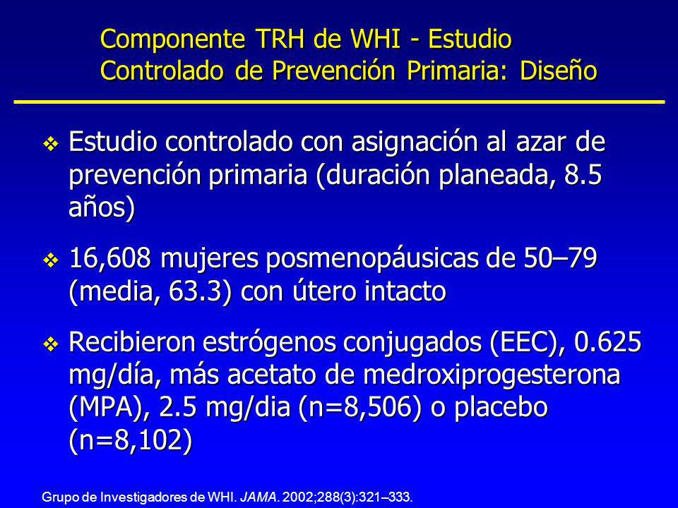 Componente TRH de WHI - Estudio Controlado de Prevención Primaria: Diseño