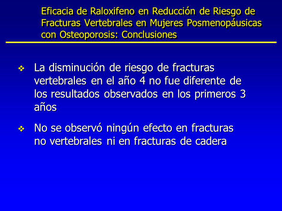 Eficacia de Raloxifeno en Reducción de Riesgo de Fracturas Vertebrales en Mujeres Posmenopáusicas con Osteoporosis: Conclusiones