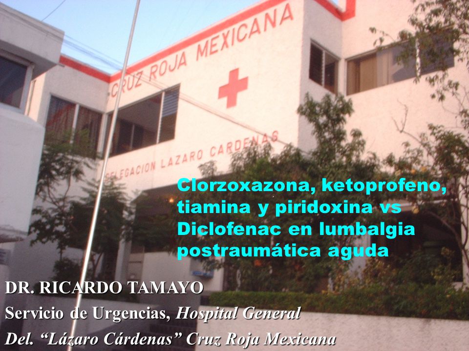 Clorzoxazona, ketoprofeno, tiamina y piridoxina vs Diclofenac en lumbalgia postraumática aguda