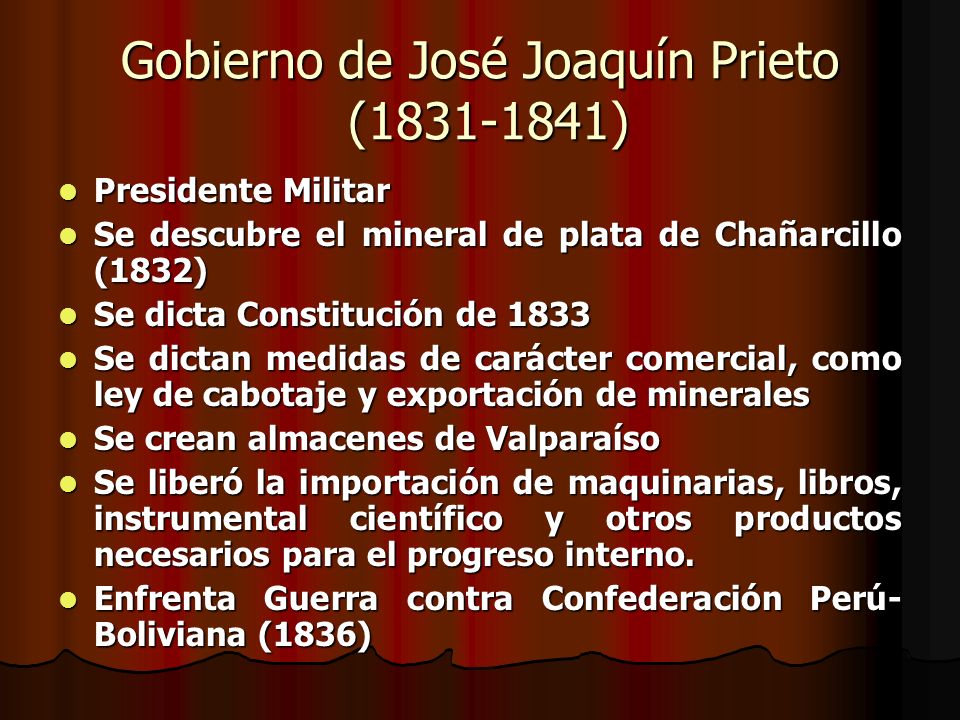 Gobierno de José Joaquín Prieto ( )